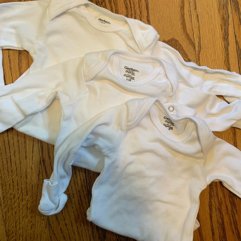 Organic Cotton Long-Sleeve Onesies, Set of 3